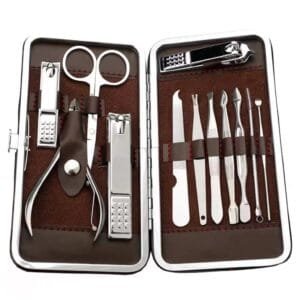 Kit Cortador de Unhas 19 em 1 Conjunto de Manicure Pedicure de Aço Inoxidável Eletromex EL-1552