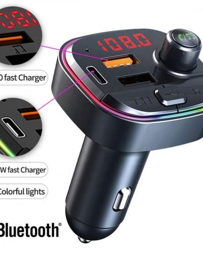 Carregador Transmissor Veicular com MP3 Player Bluetooth RGB 30V KA-C158 / AL-2105D